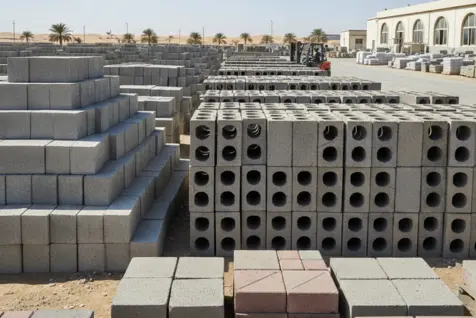 Solid and hollow concrete blocks with interlocking pavers meeting strength standards