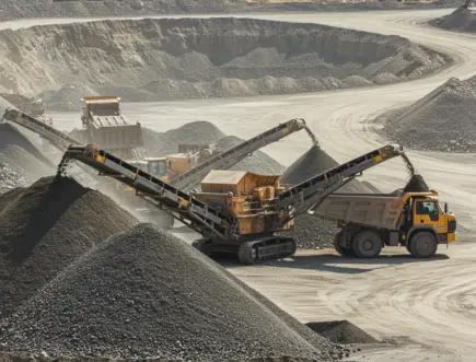 Crusher and quarry operation producing aggregates and crusher dust