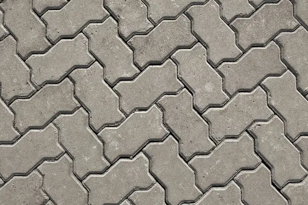 Interlocking concrete pavers used for pathways and landscaping projects